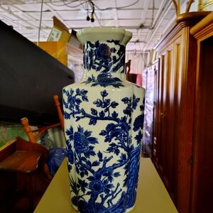 Blue and White Floral Vase